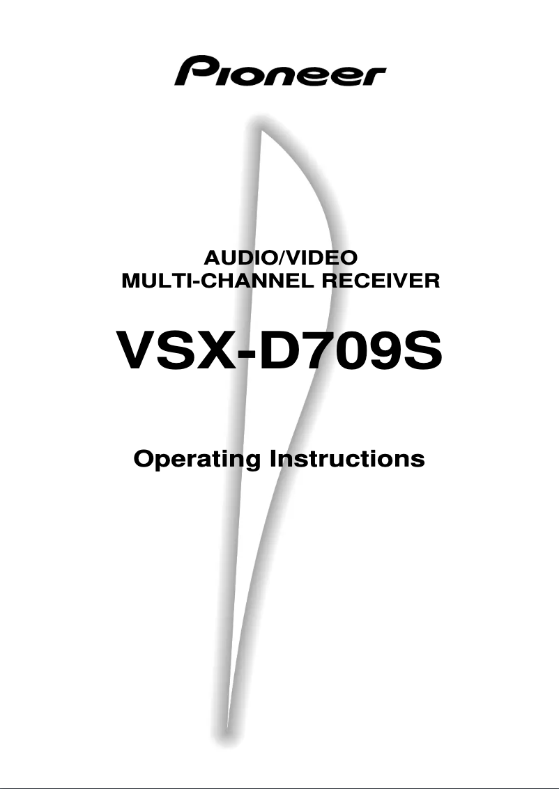 Page 1 of the manual User Manual Pioneer VSX-D709S
