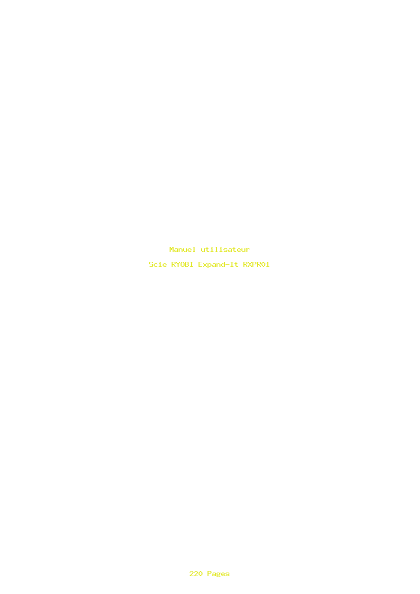 Page 1 de la notice Manuel utilisateur RYOBI Expand-It RXPR01