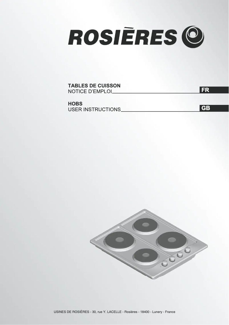 Page 1 de la notice Manuel utilisateur Rosieres RTL 604 RB