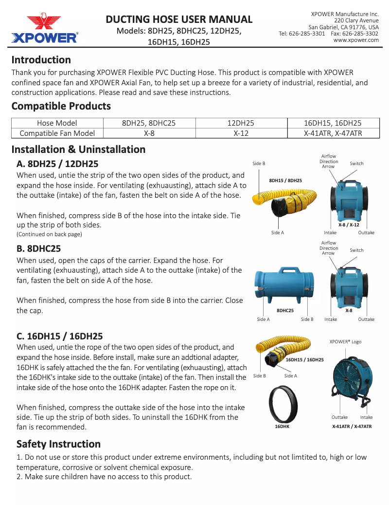 Page 1 of the manual User Manual XPower 16DH15