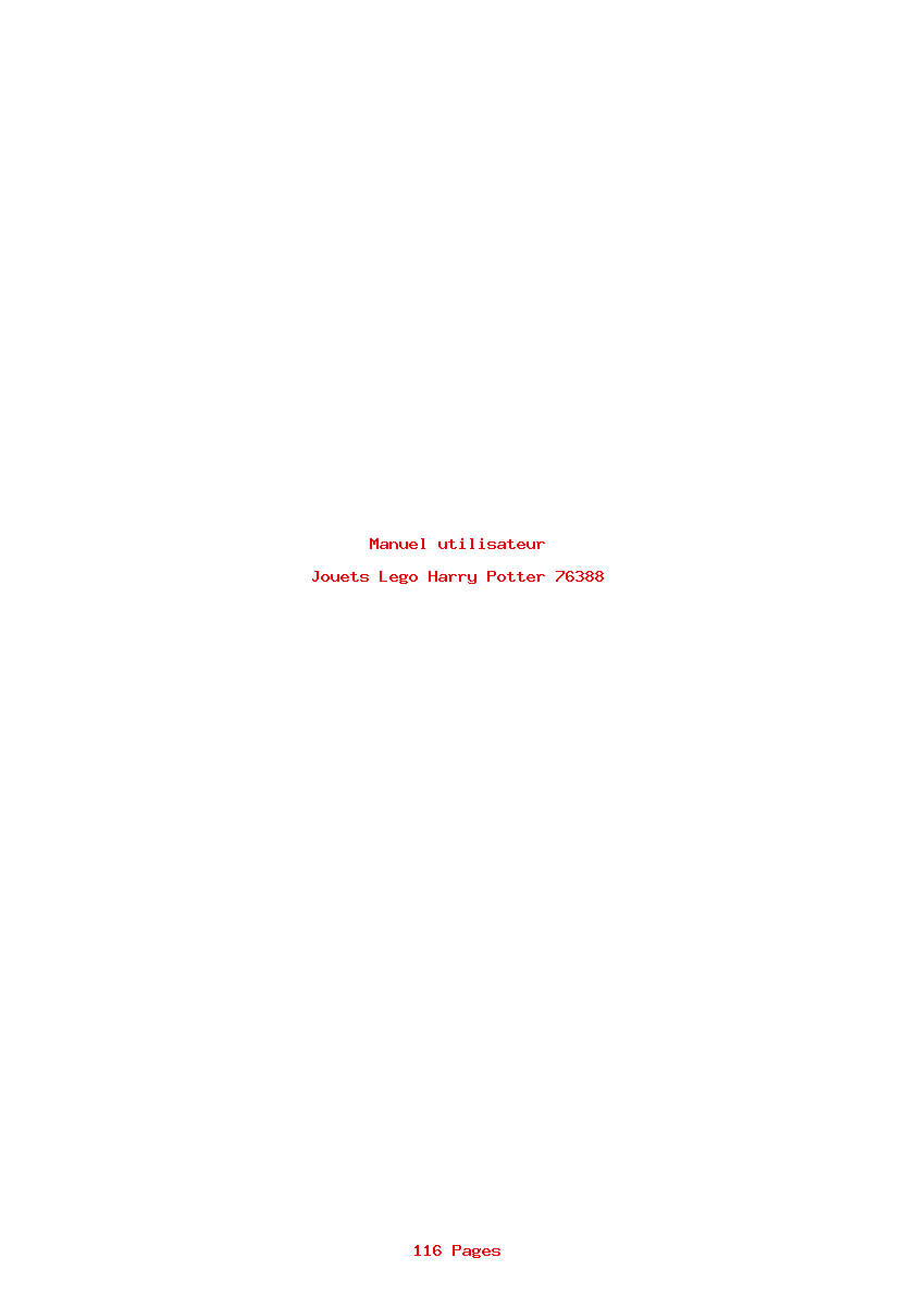 Page 1 de la notice Manuel utilisateur Lego Harry Potter 76388