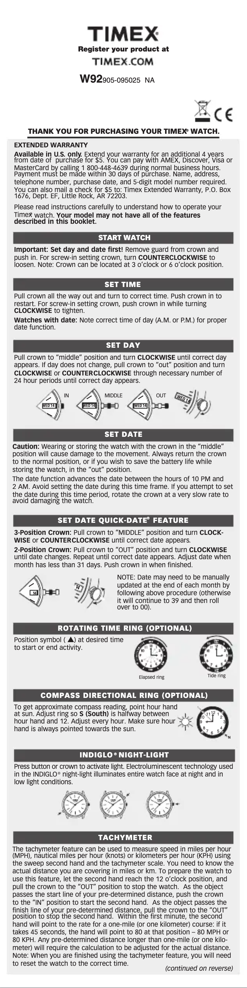 Page 1 de la notice Manuel utilisateur Timex Camper T41711