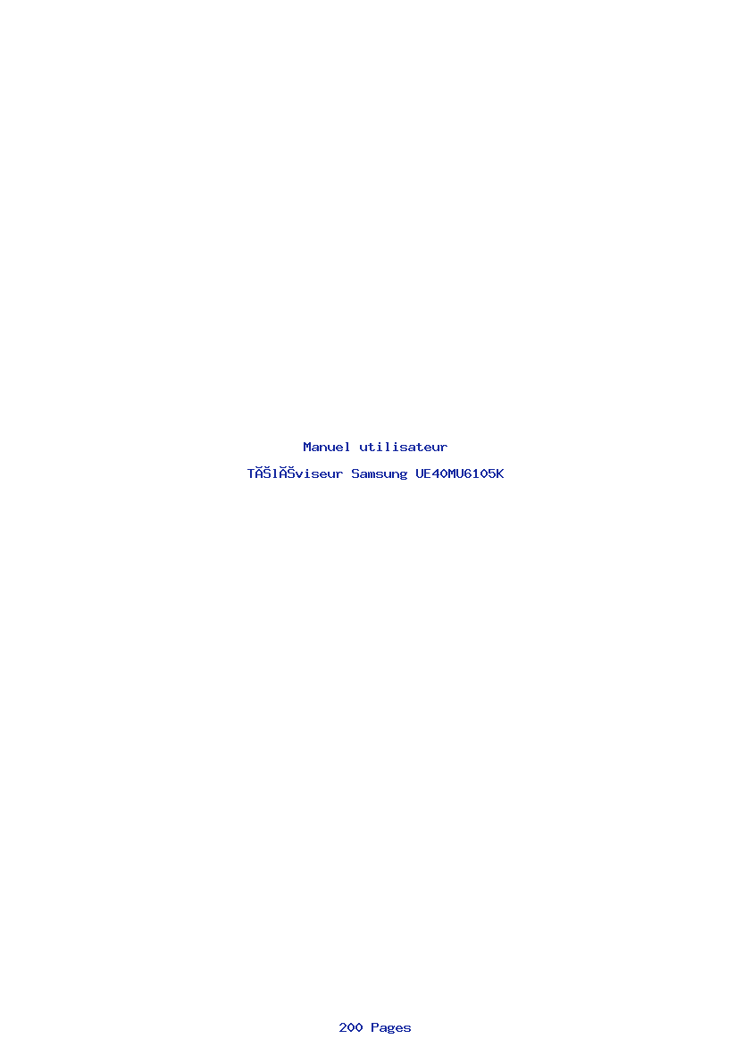 Page 1 de la notice Manuel utilisateur Samsung UE40MU6105K