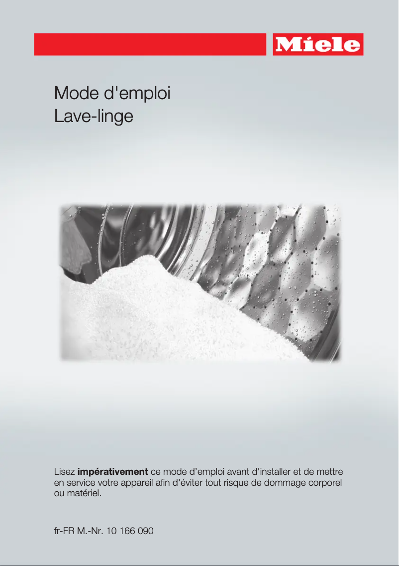 Page 1 de la notice Manuel utilisateur Miele XL Tronic MC WMV960 WPS