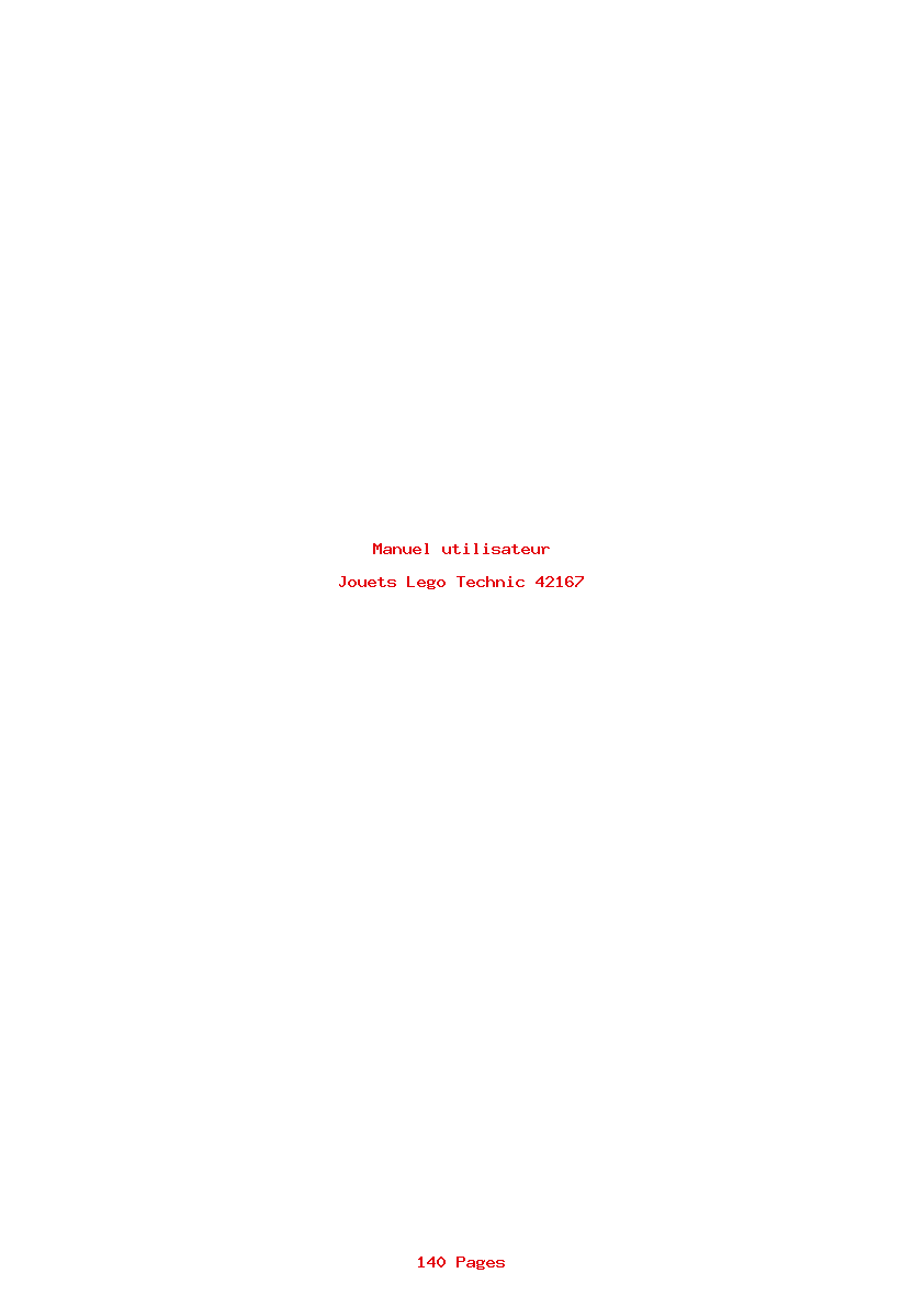 Page 1 de la notice Manuel utilisateur Lego Technic 42167