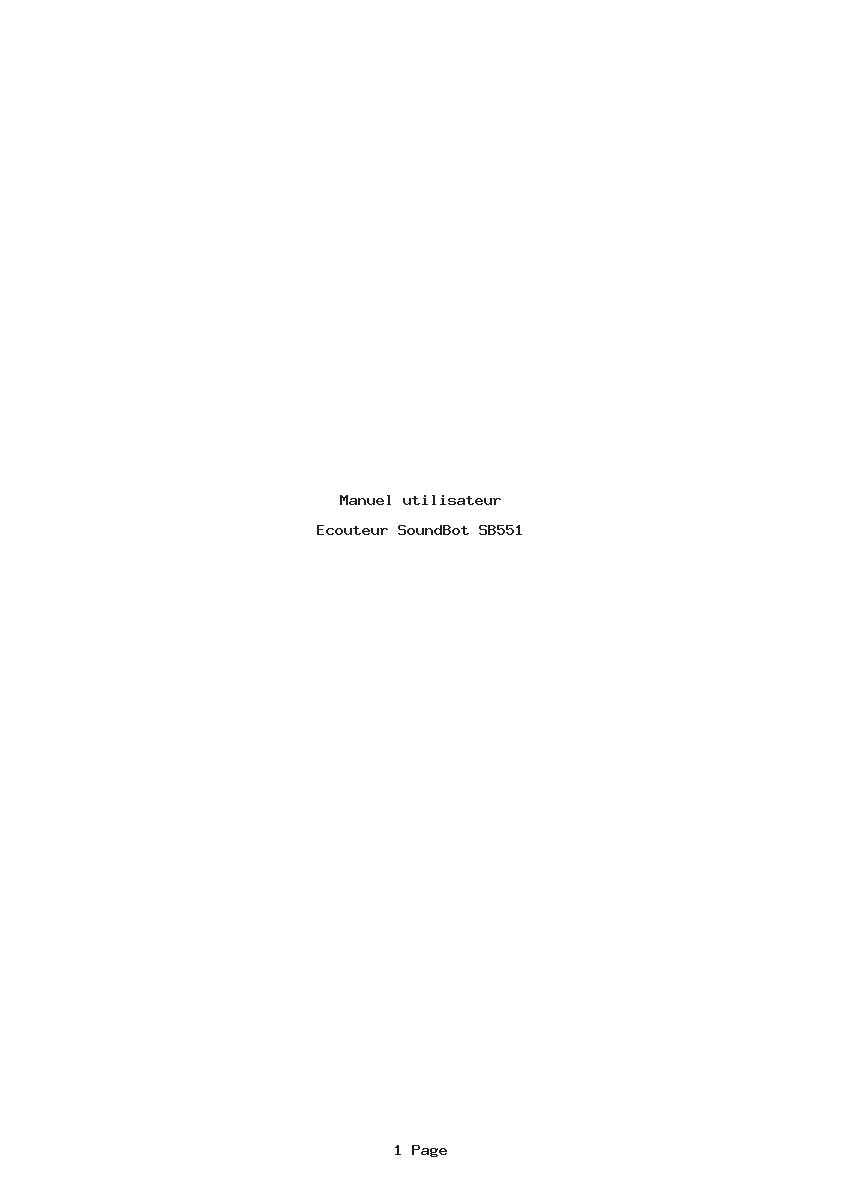 Page 1 de la notice Manuel utilisateur SoundBot SB551