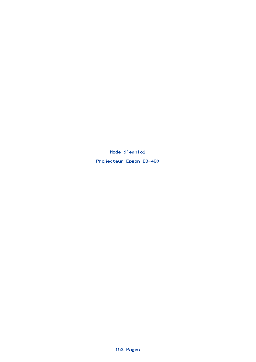Page 1 de la notice Mode d'emploi Epson EB-460