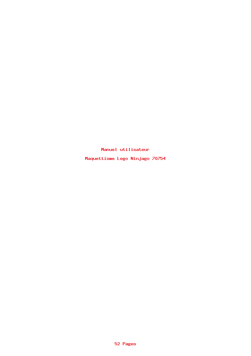 Page 1 de la notice Manuel utilisateur Lego Ninjago 70754