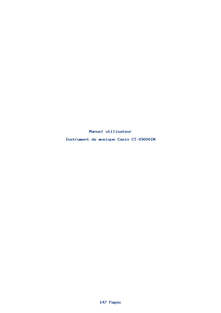 Page 1 de la notice Manuel utilisateur Casio CT-X9000IN