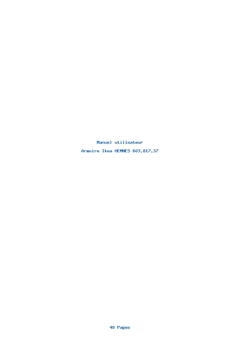 Page 1 de la notice Manuel utilisateur Ikea HEMNES 603.817.37