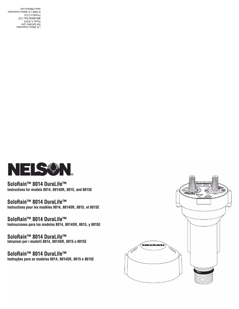 Page 1 de la notice Manuel utilisateur Nelson SoloRain DuraLife 8015E