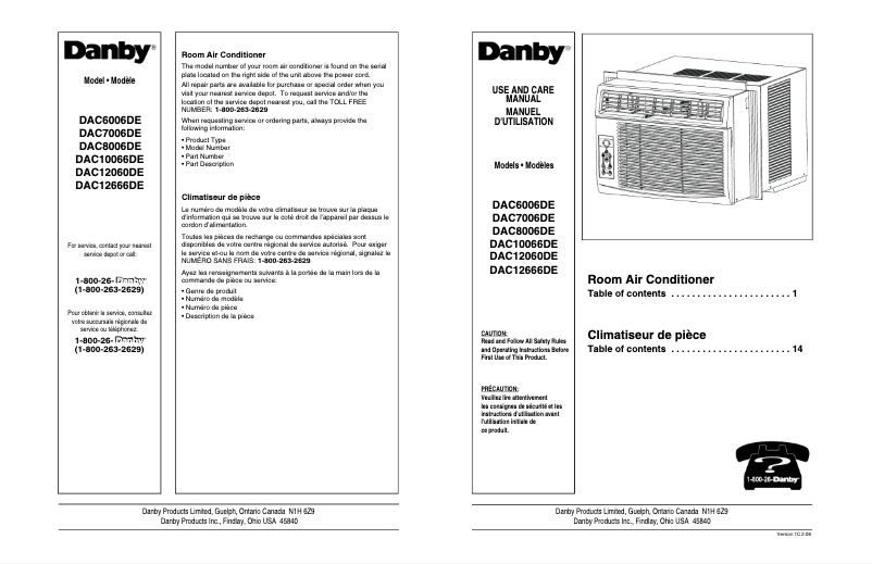 Página 1 del manual Manual de usuario Danby DAC12060DE