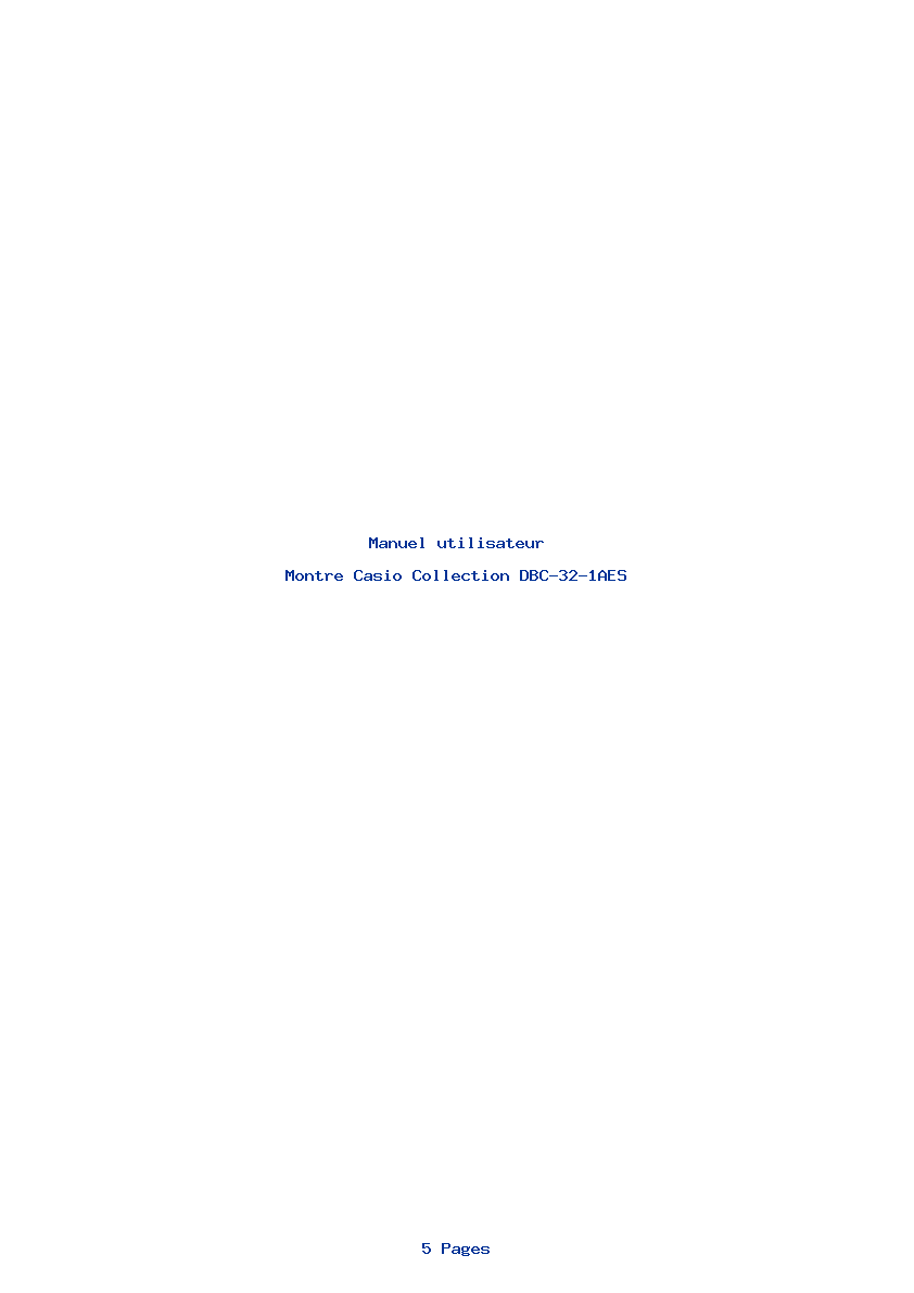 Page 1 de la notice Manuel utilisateur Casio Collection DBC-32-1AES