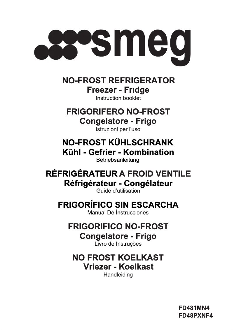 Page 1 de la notice Manuel utilisateur Smeg FD48PXNF4