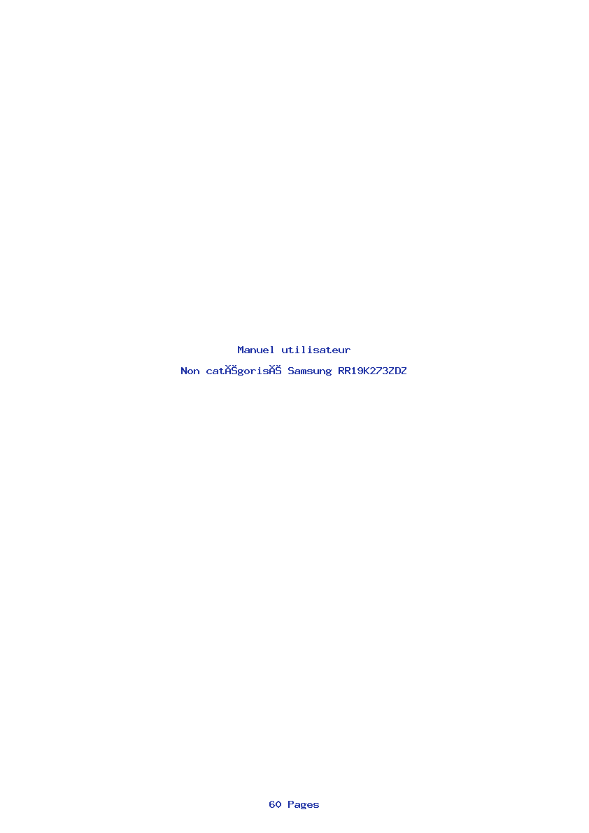 Page 1 de la notice Manuel utilisateur Samsung RR19K273ZDZ