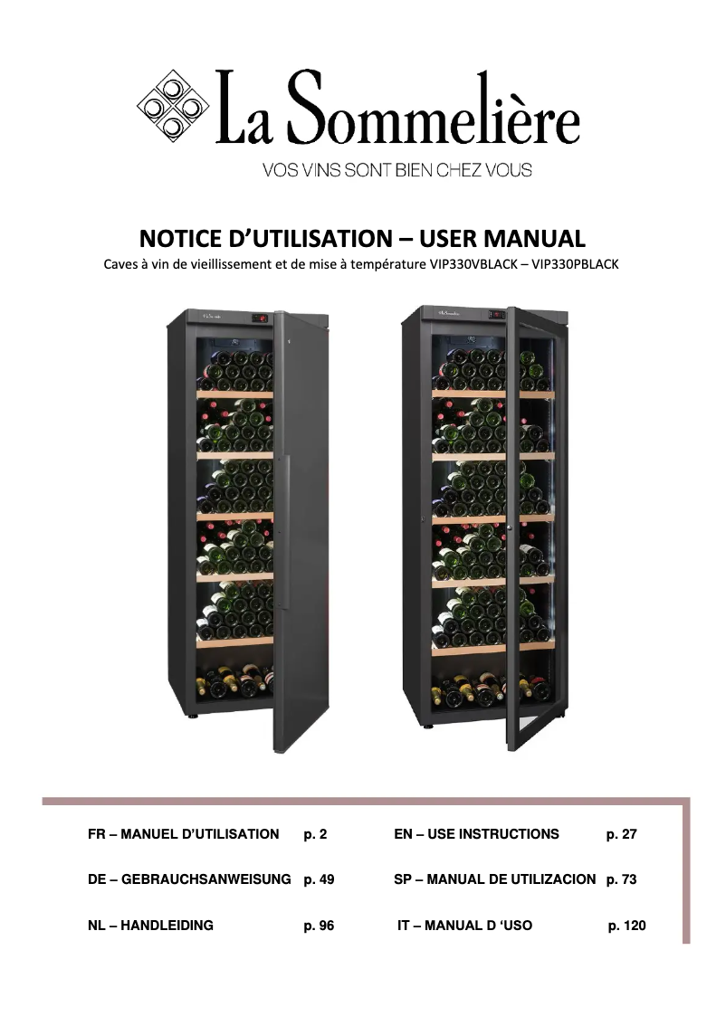 Image de la première page du manuel de l'appareil VIP330V