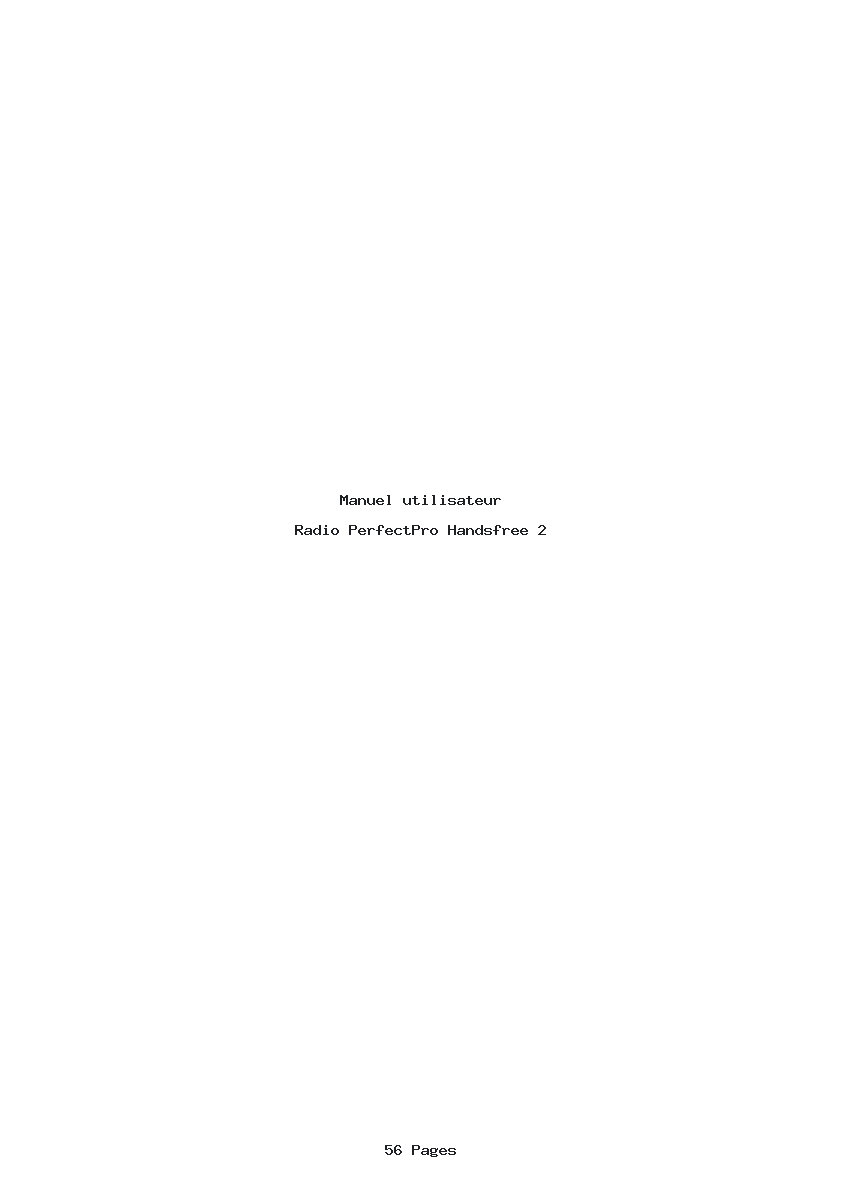 Page 1 de la notice Manuel utilisateur PerfectPro Handsfree 2
