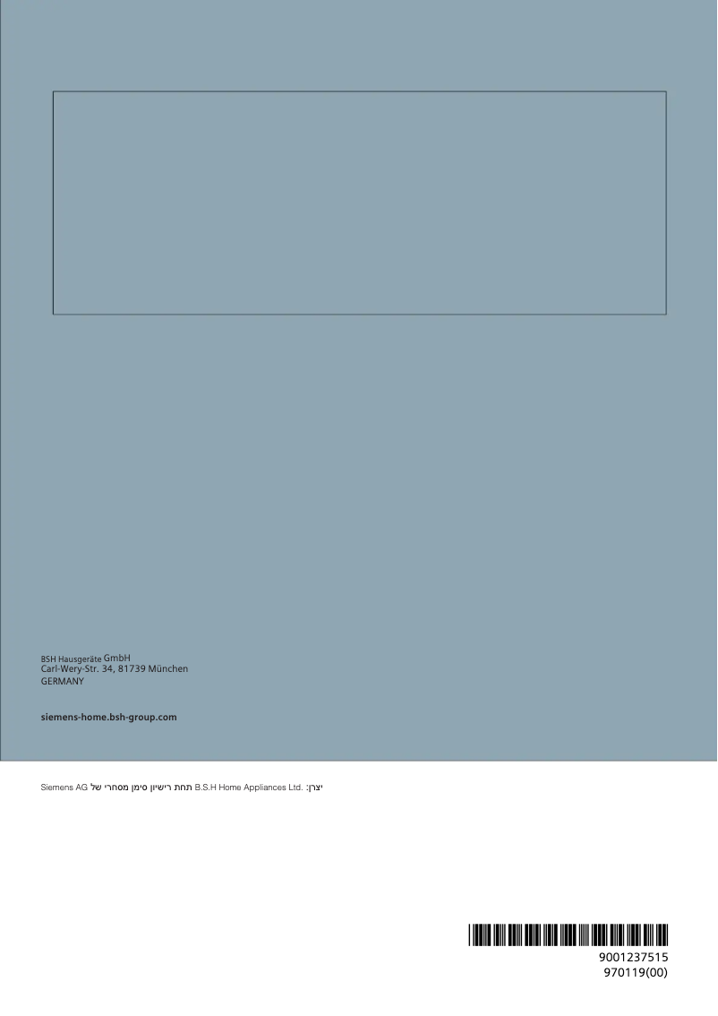 Page 1 de la notice Manuel utilisateur Siemens EX875LX34E