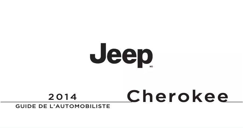 Page 1 de la notice Manuel utilisateur Jeep Cherokee (2014)