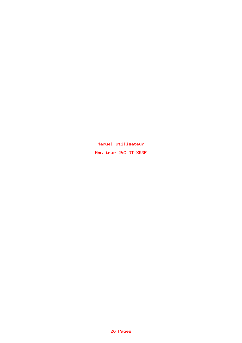 Page 1 de la notice Manuel utilisateur JVC DT-X53F