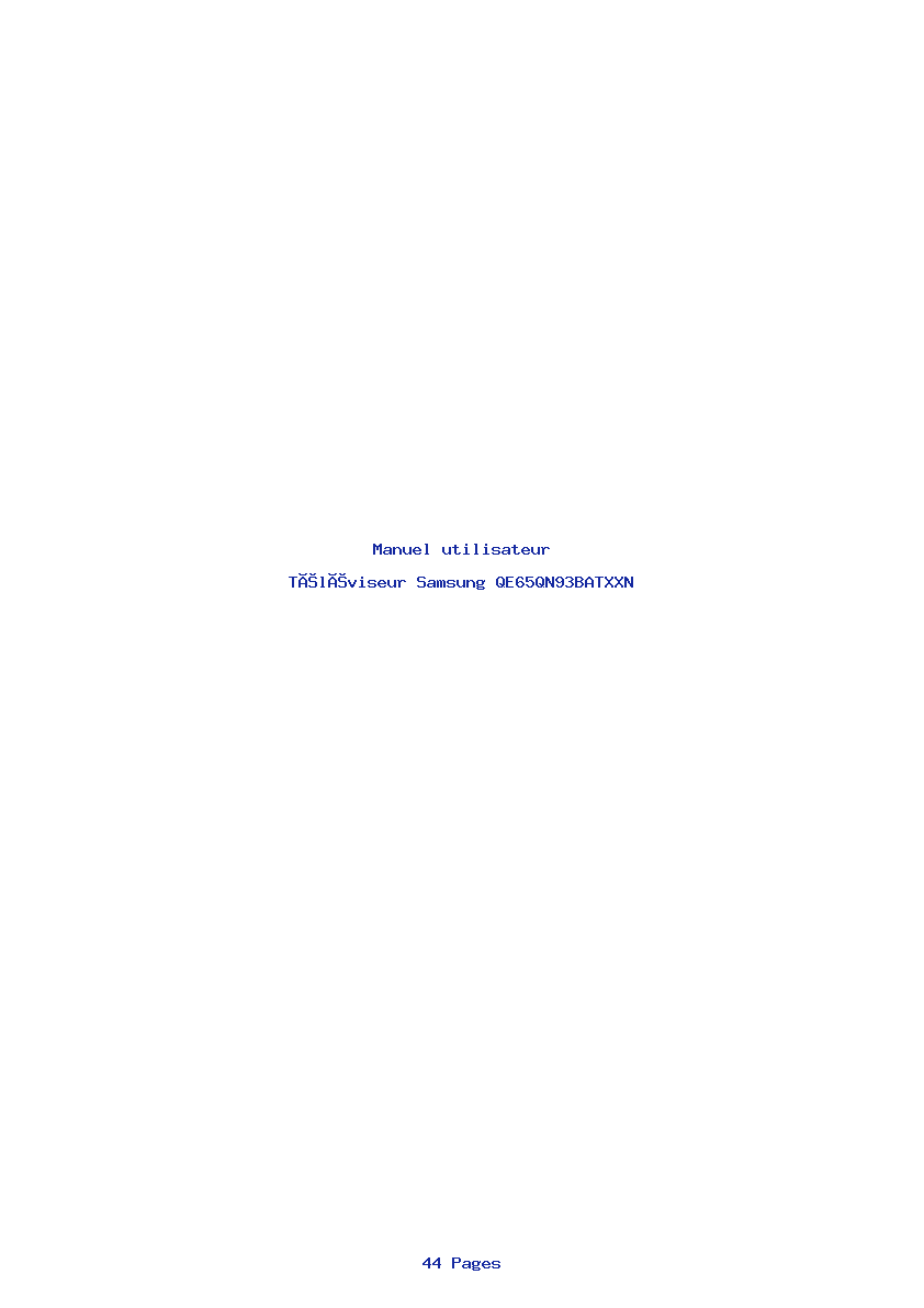 Page 1 de la notice Manuel utilisateur Samsung QE65QN93BATXXN