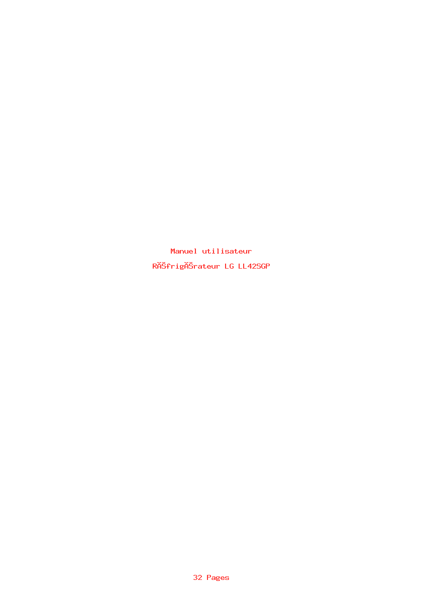 Page 1 de la notice Manuel utilisateur LG LL42SGP