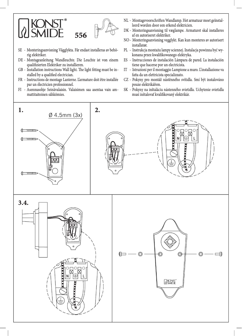 Page 1 de la notice Manuel utilisateur Konstsmide 556