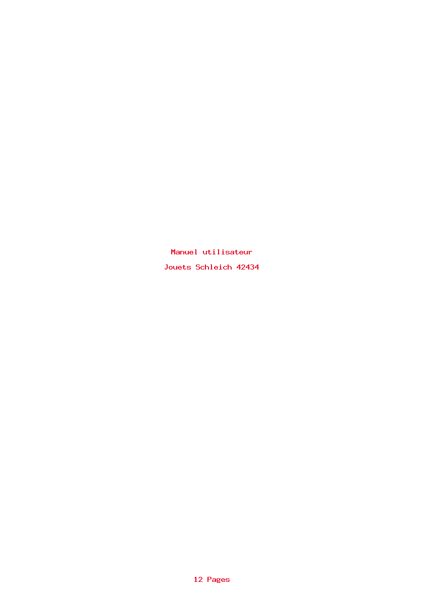 Page 1 de la notice Manuel utilisateur Schleich 42434