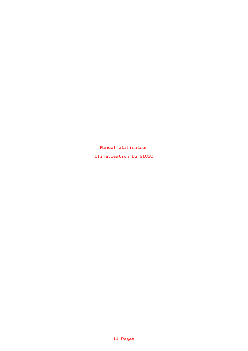 Page 1 de la notice Manuel utilisateur LG G182C