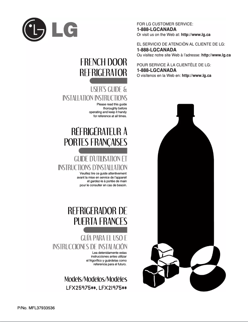 Page 1 de la notice Manuel utilisateur LG LFX25975ST