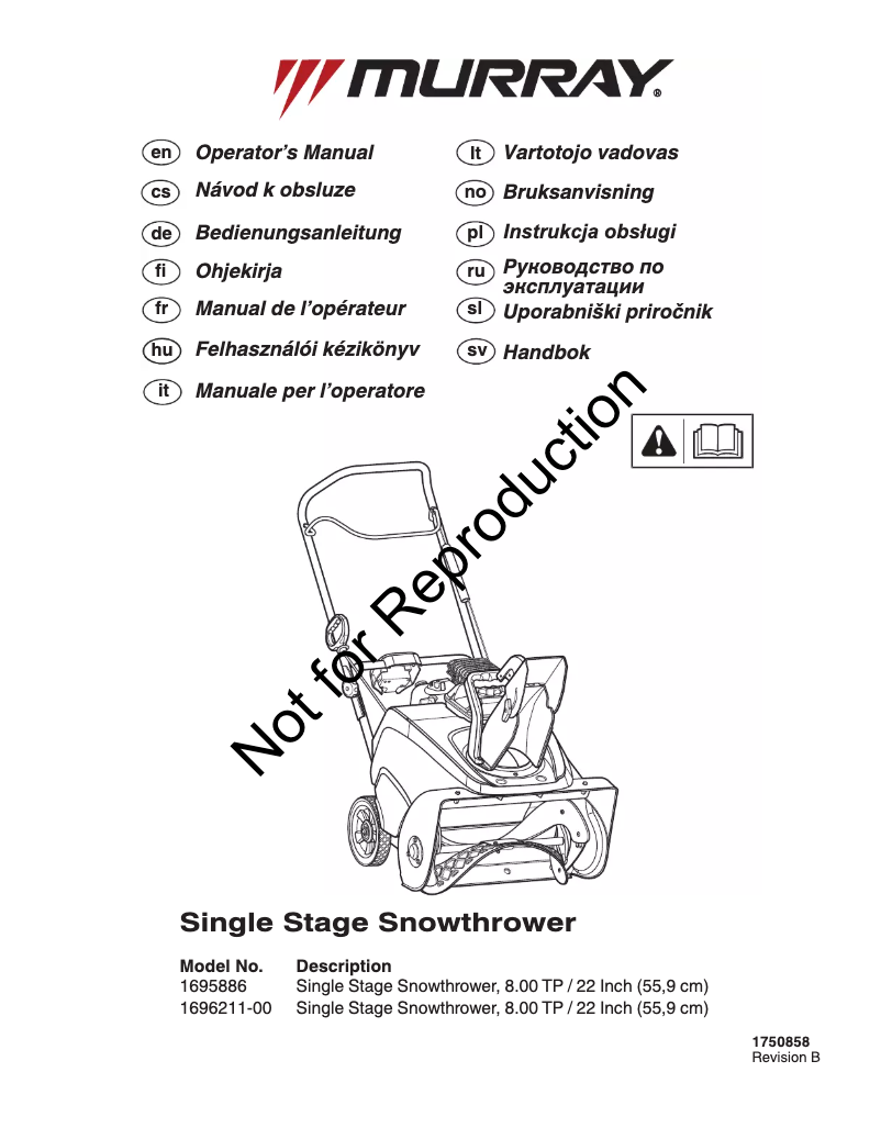 Page 1 de la notice Manuel utilisateur Murray 1695886