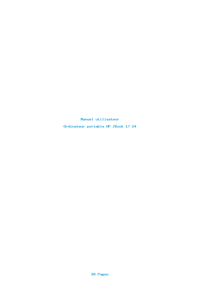 Page 1 de la notice Manuel utilisateur HP ZBook 17 G4