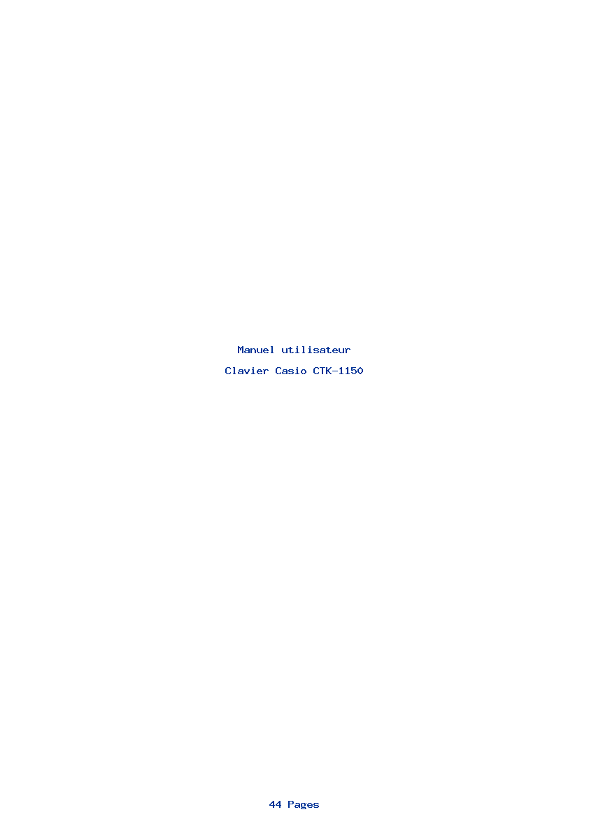 Page 1 de la notice Manuel utilisateur Casio CTK-1150