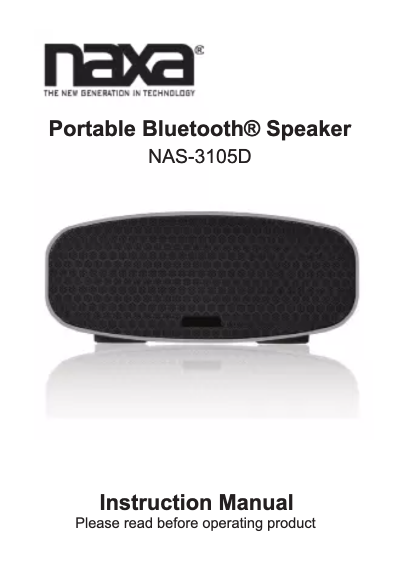 Page 1 de la notice Manuel utilisateur Naxa NAS-3105D