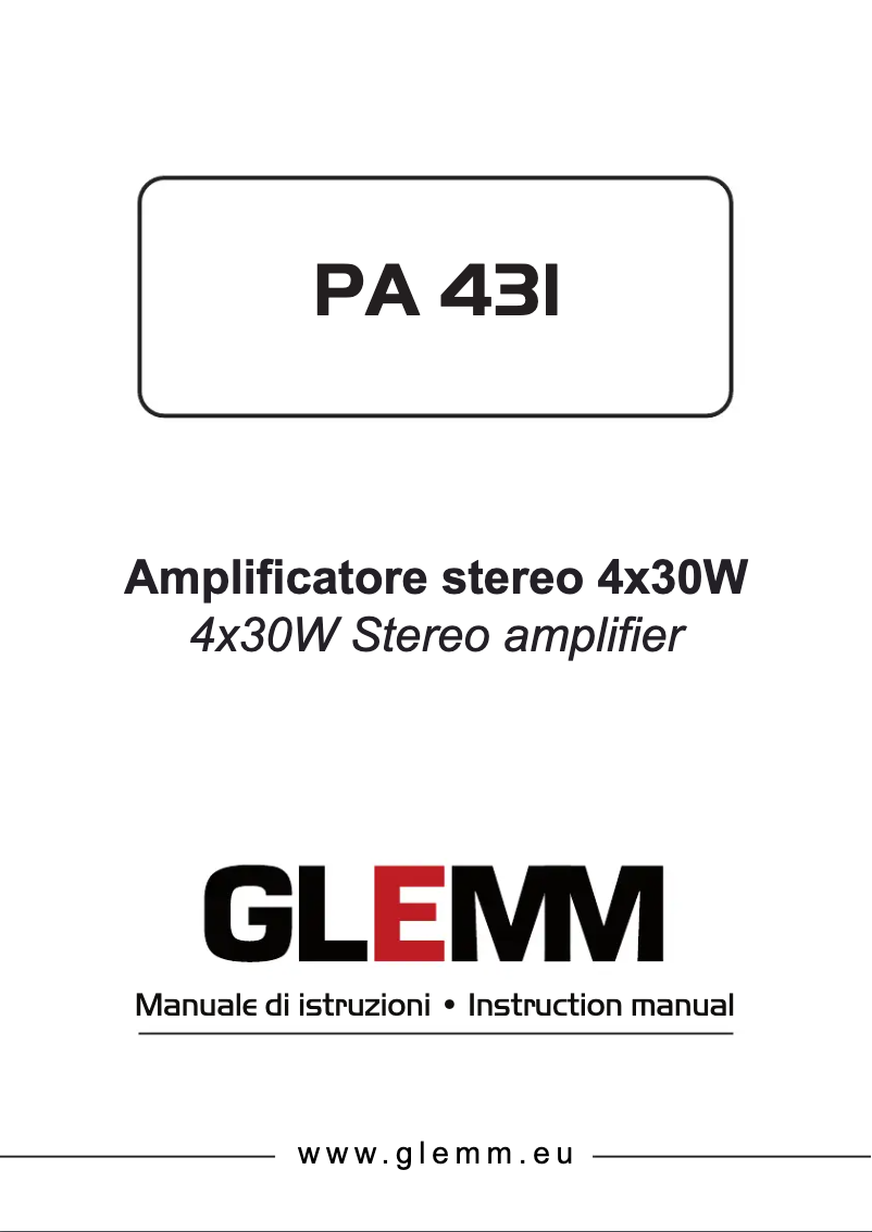 Page 1 of the manual User Manual Glemm PA 431