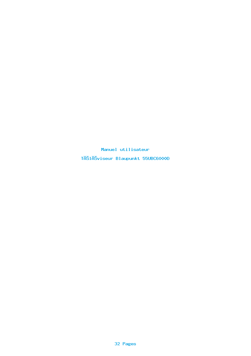 Page 1 de la notice Manuel utilisateur Blaupunkt 55UBC6000D