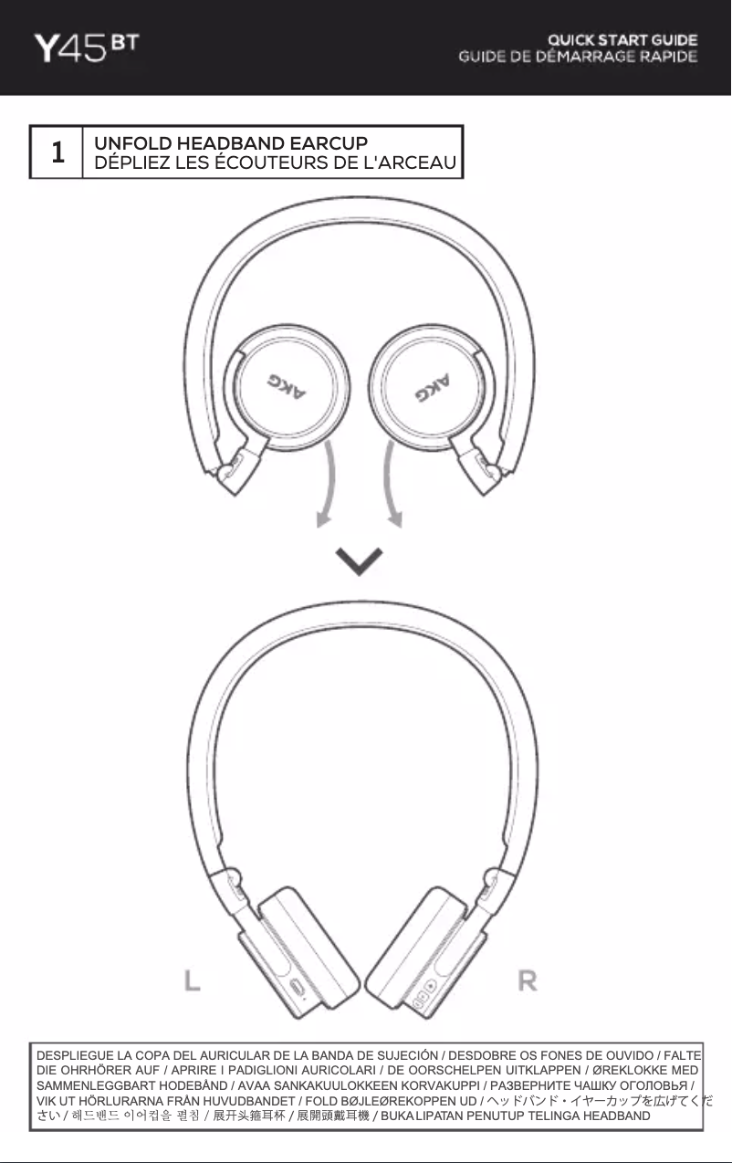 Page 1 de la notice Manuel utilisateur AKG Y 45BT