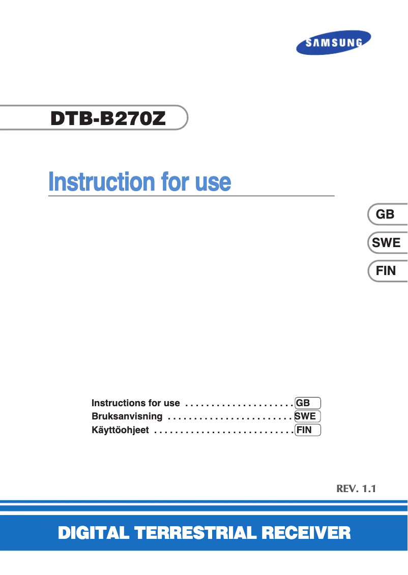 Page 1 de la notice Manuel utilisateur Samsung DTB-B270Z