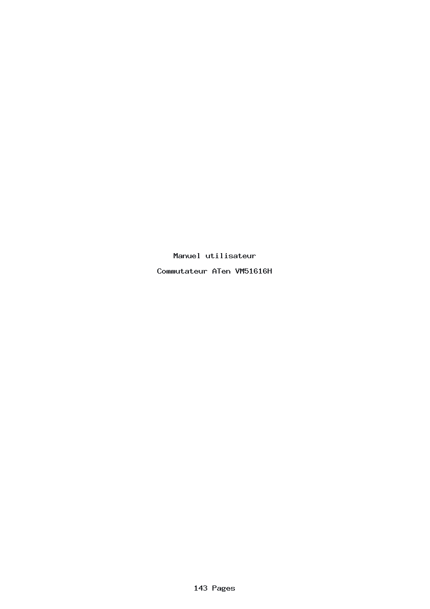 Page 1 de la notice Manuel utilisateur ATen VM51616H