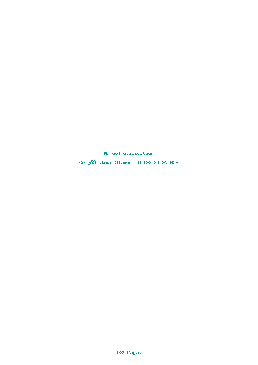 Page 1 de la notice Manuel utilisateur Siemens iQ300 GS29NEW3V