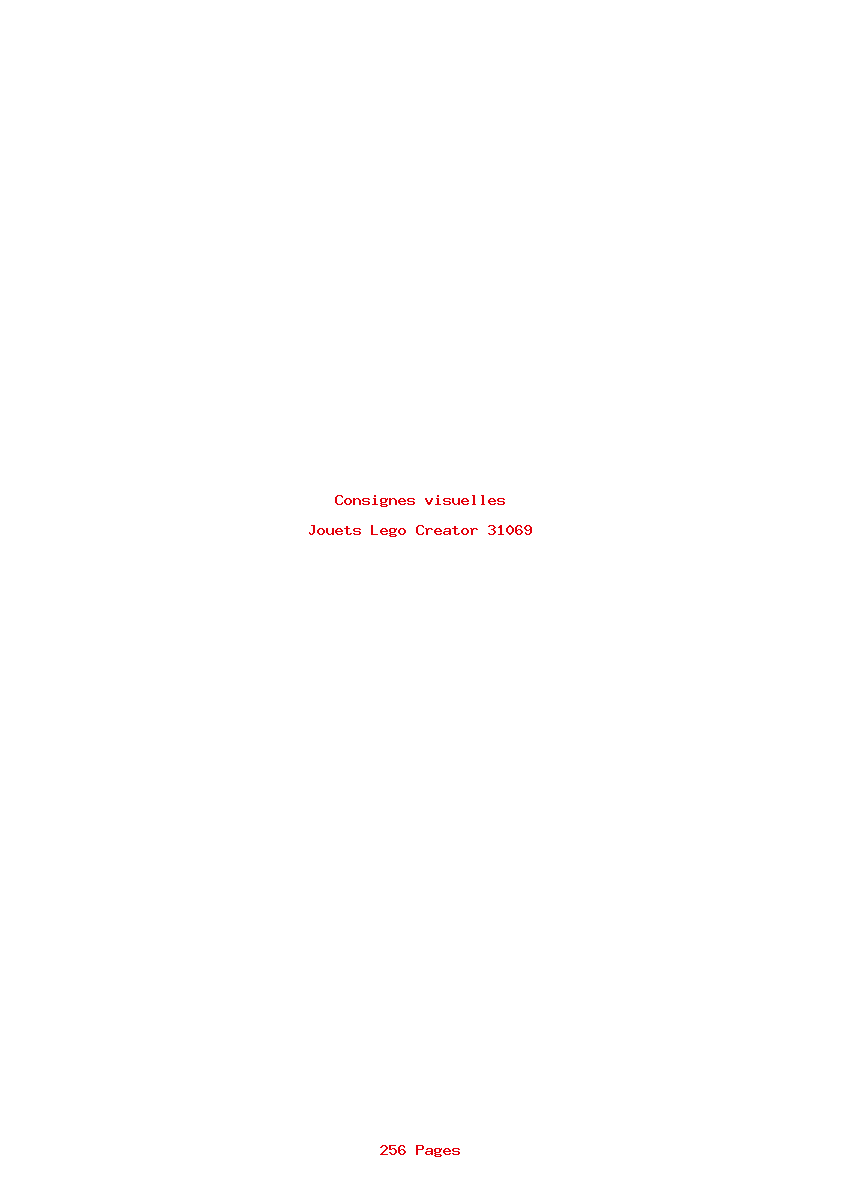 Page 1 de la notice Consignes visuelles Lego Creator 31069