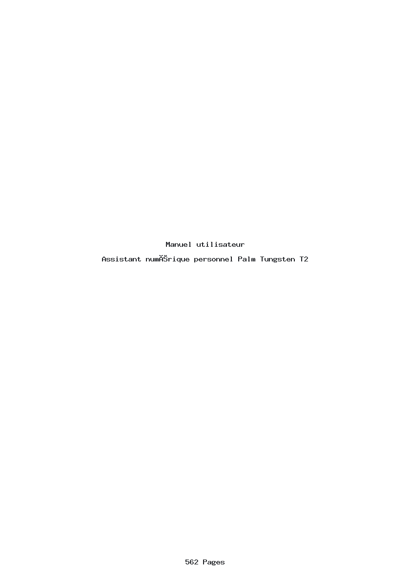 Page 1 de la notice Manuel utilisateur Palm Tungsten T2