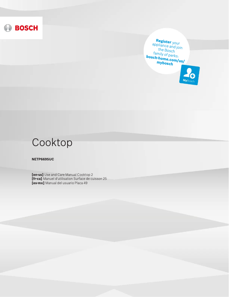 Page 1 of the manual User Manual Bosch NETP669SUC