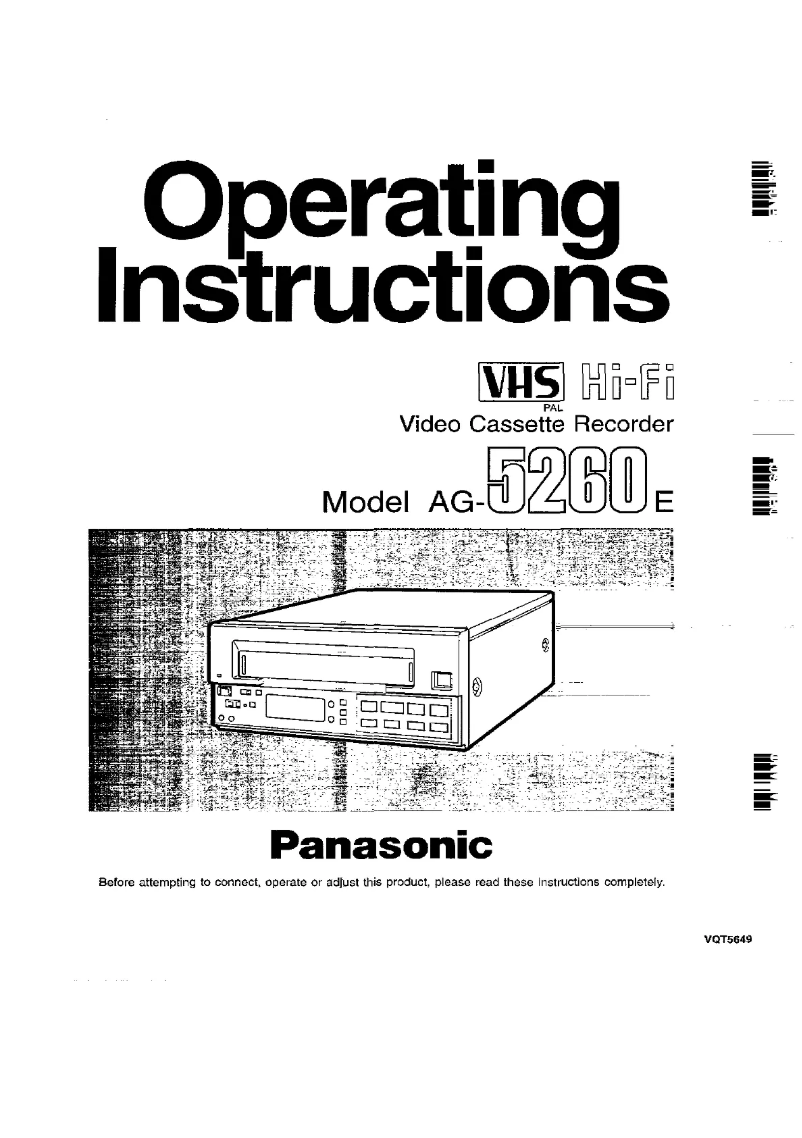 Página 1 del manual Manual de usuario Panasonic AG-5260