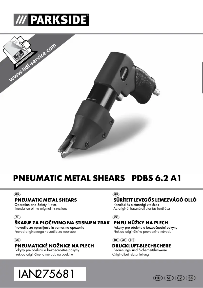 Page 1 de la notice Manuel utilisateur Parkside PDBS 6.2 A1