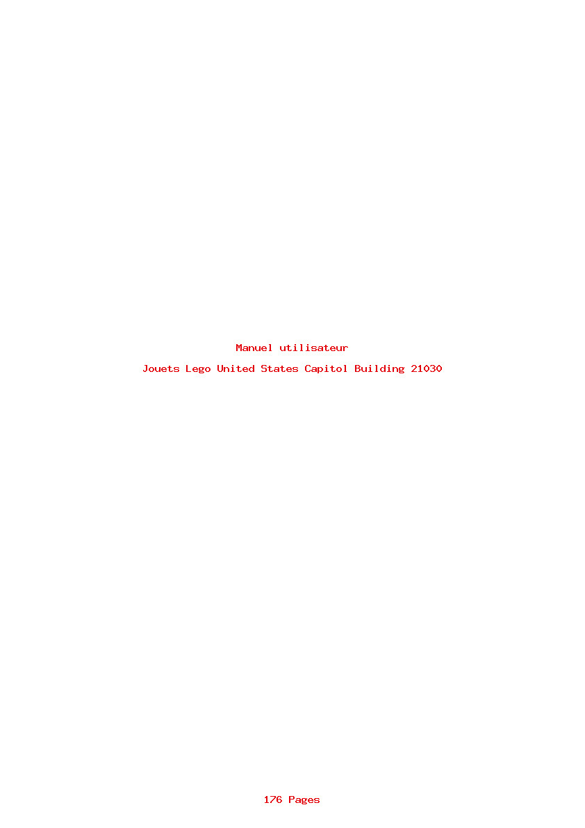 Page 1 de la notice Manuel utilisateur Lego United States Capitol Building 21030