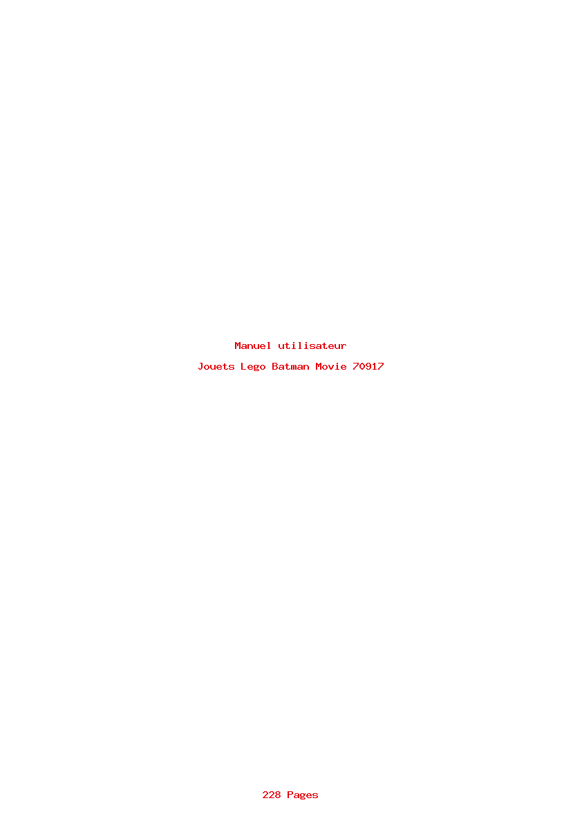 Page 1 de la notice Manuel utilisateur Lego Batman Movie 70917