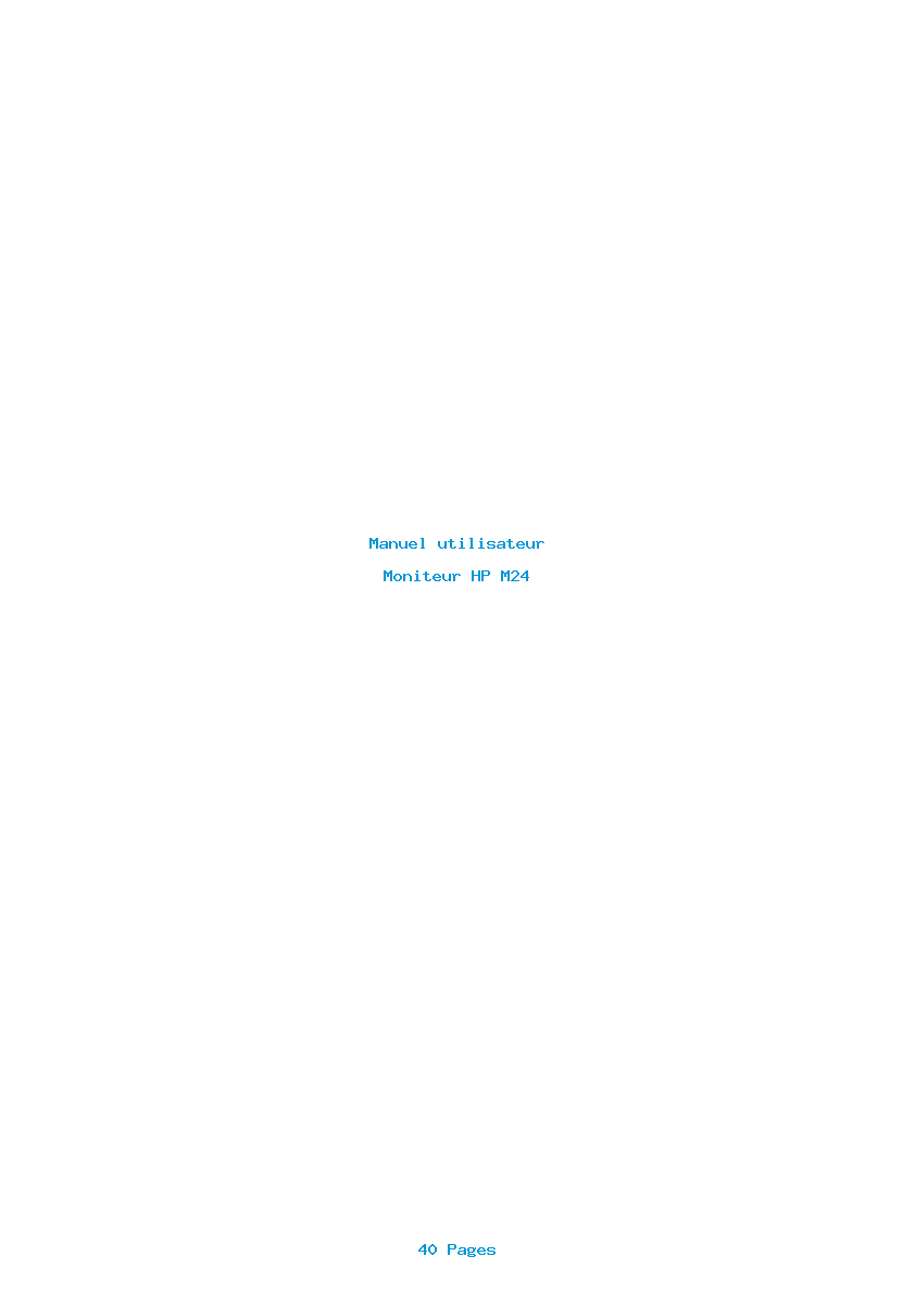 Page 1 de la notice Manuel utilisateur HP M24