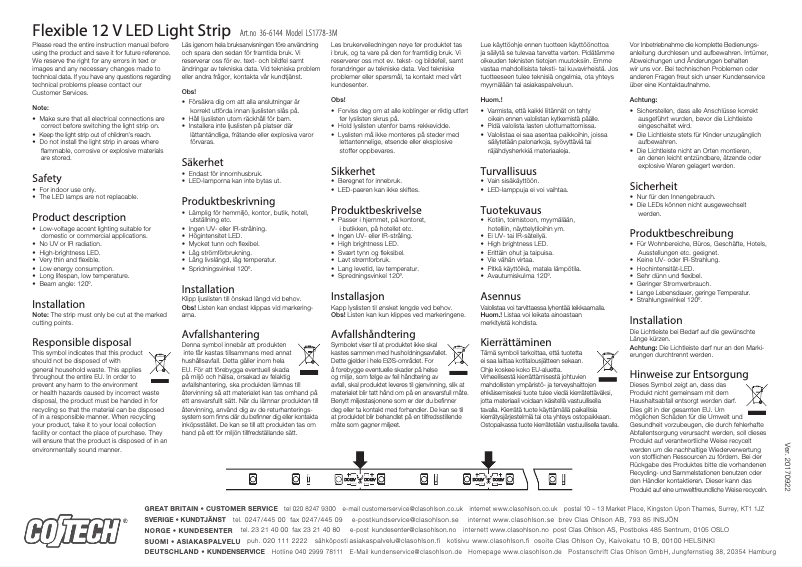 Page 1 de la notice Manuel utilisateur Cotech LS1778-3M