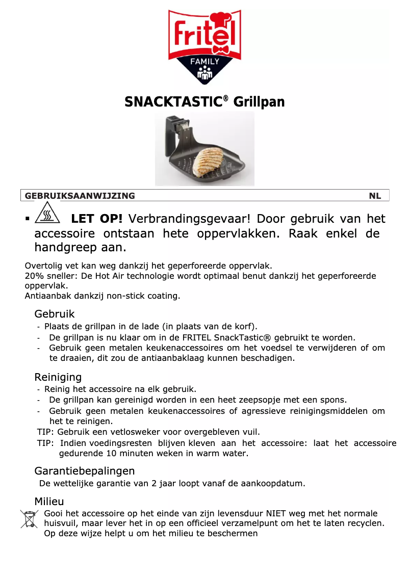 Page 1 de la notice Manuel utilisateur Fritel 150022